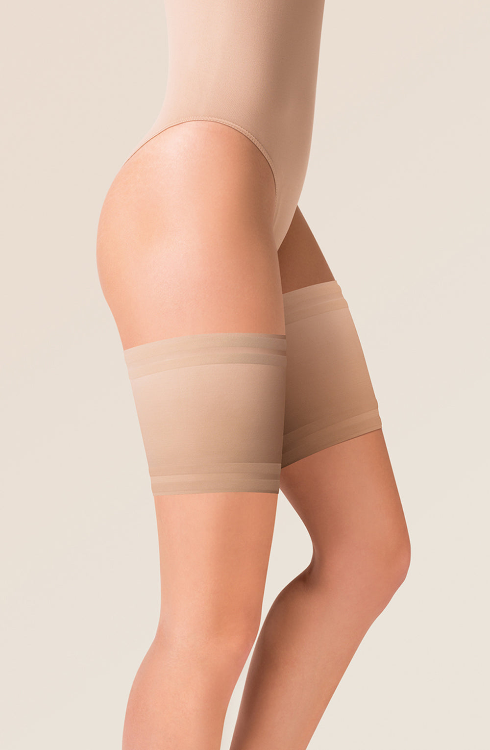 Gabriella Satin Thigh Band Beige