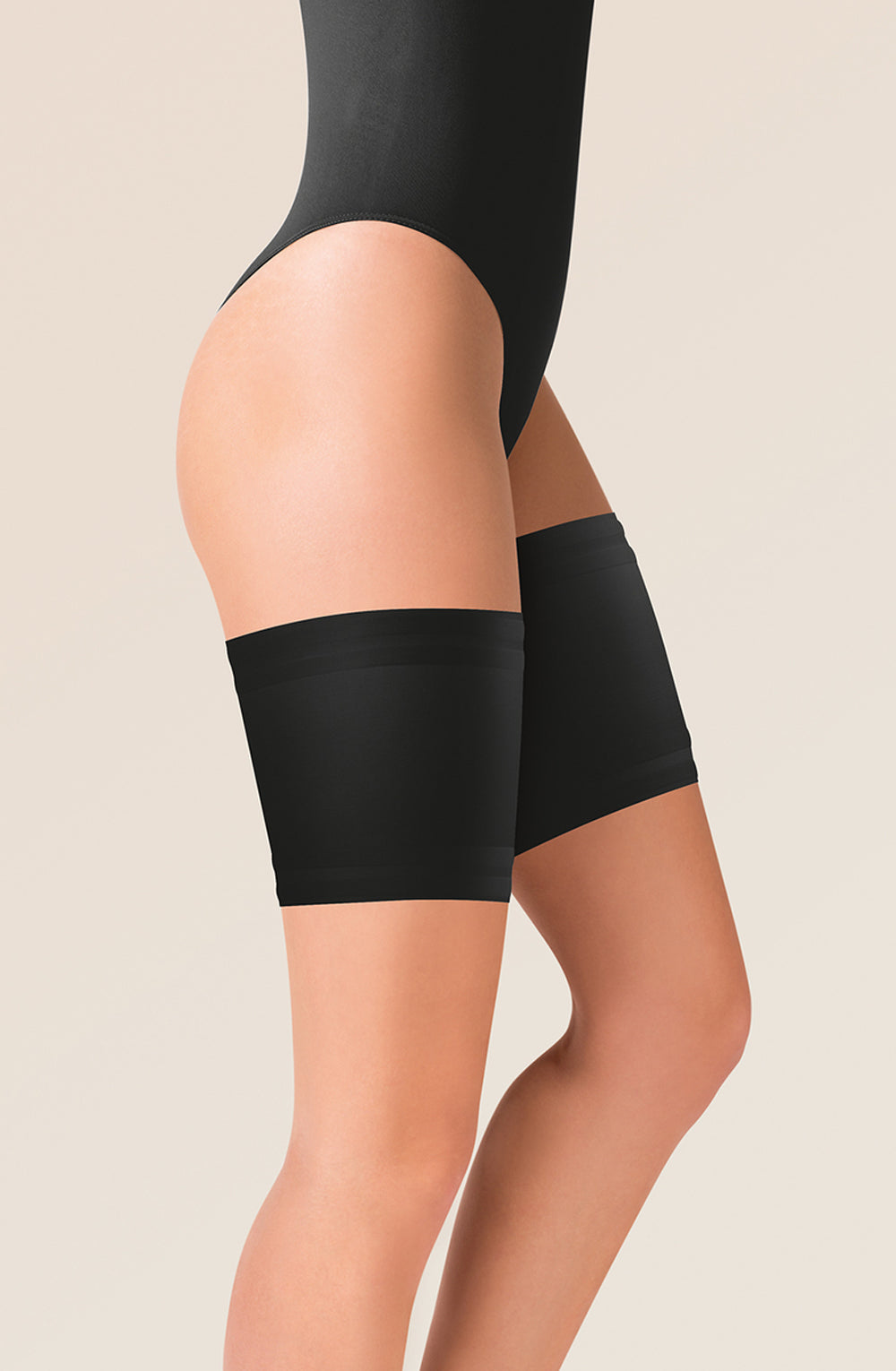 Gabriella Satin Thigh Band Black