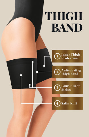 Gabriella Satin Thigh Band Black