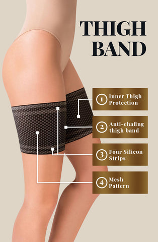 Gabriella Mesh Thigh Band Black