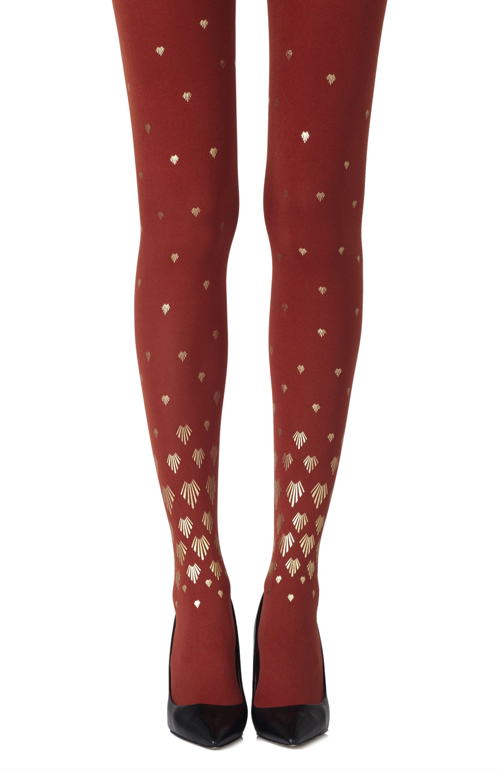 Rust Ribbed Tights Zohara