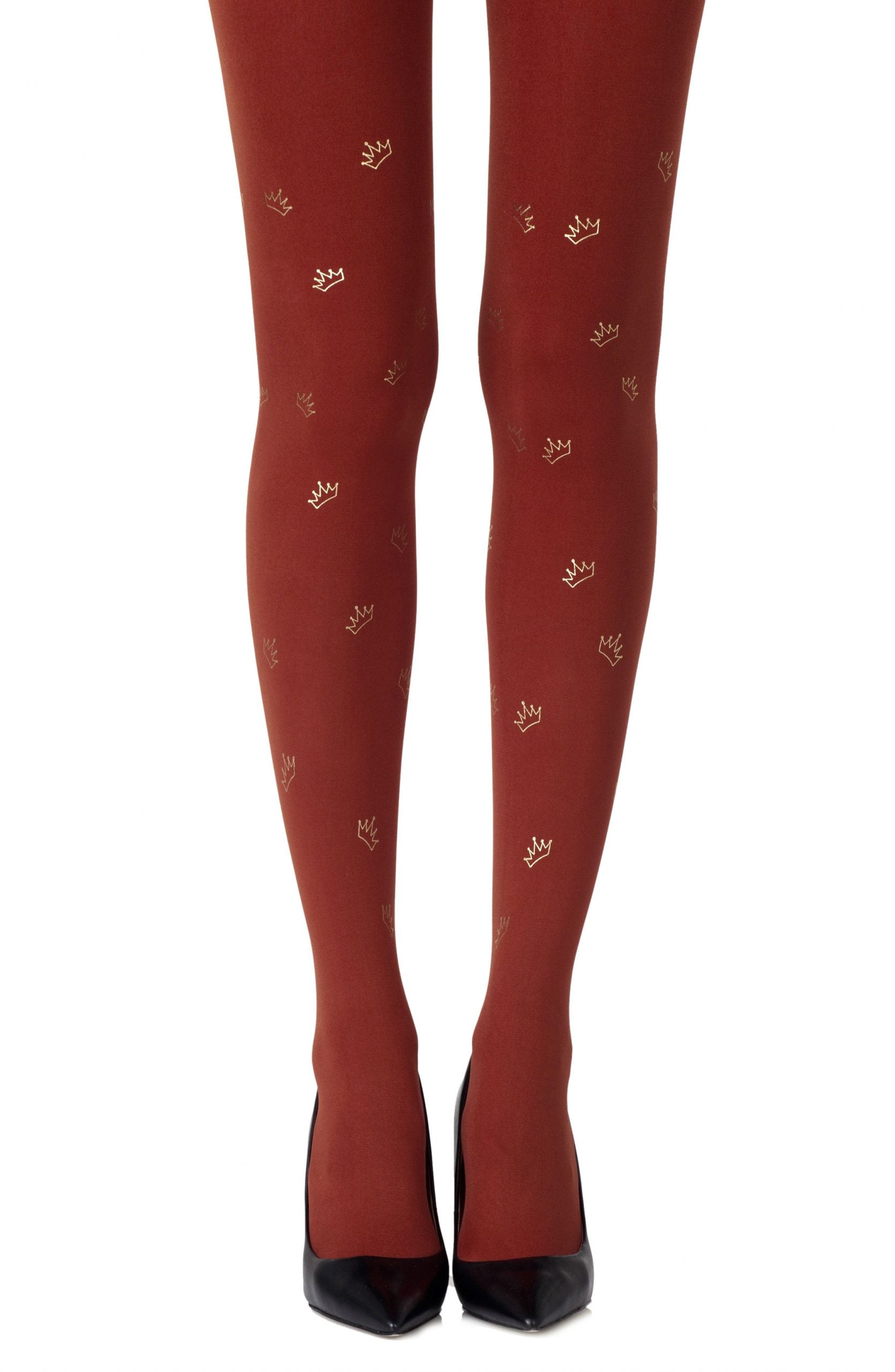 Rust Ribbed Tights Zohara